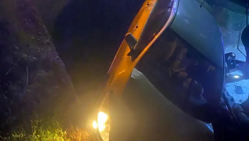 Adana'da Otomobil Şarampole Devrildi: Feci Kaza İki Yaralıyla Sonuçlandı