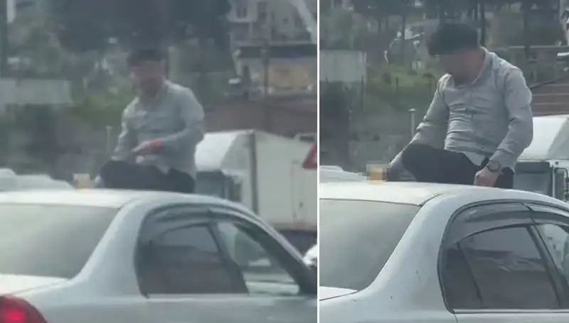 Trafikte Skandallar Bitmiyor: Otomobil Üzerinde Alem Yapan Gençler
